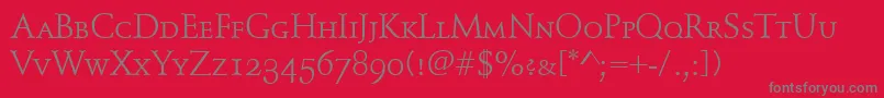 SchindlerSmallCaps Font – Gray Fonts on Red Background