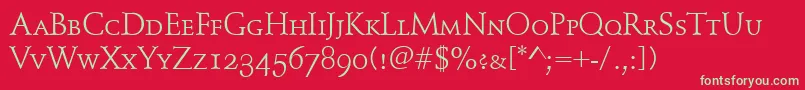 SchindlerSmallCaps Font – Green Fonts on Red Background