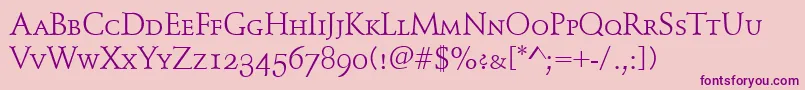 SchindlerSmallCaps Font – Purple Fonts on Pink Background