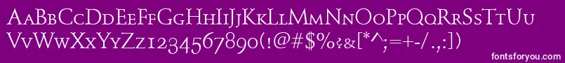 SchindlerSmallCaps Font – White Fonts on Purple Background