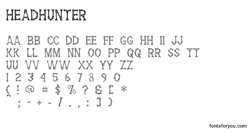 Шрифт Headhunter – алфавит, цифры, специальные символы