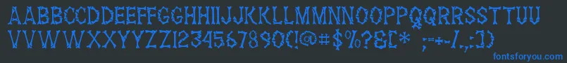 Headhunter-Schriftart – Blaue Schriften auf schwarzem Hintergrund