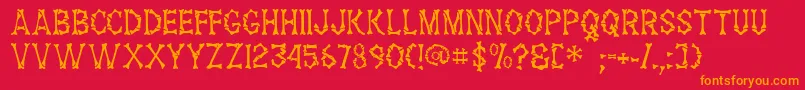 Headhunter Font – Orange Fonts on Red Background