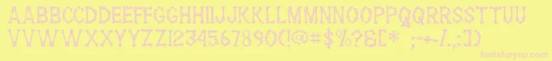 Headhunter-fontti – vaaleanpunaiset fontit keltaisella taustalla