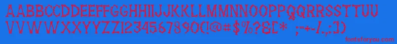Headhunter Font – Red Fonts on Blue Background