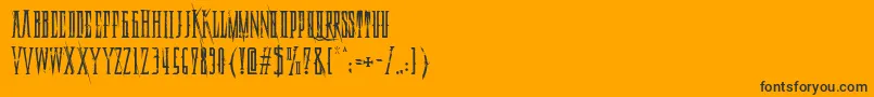 DeadlyBlackChain Font – Black Fonts on Orange Background