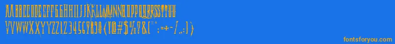 Подробнее о шрифте DeadlyBlackChain Шрифт DeadlyBlackChain – оранжевые шрифты на синем фоне