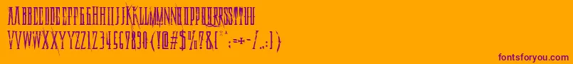 DeadlyBlackChain Font – Purple Fonts on Orange Background