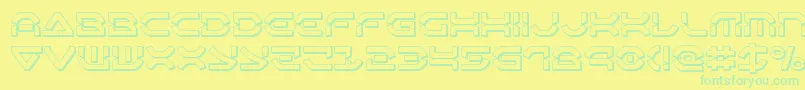 Oberondeux3D Font – Green Fonts on Yellow Background