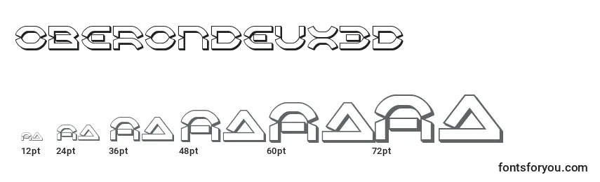 Размеры шрифта Oberondeux3D