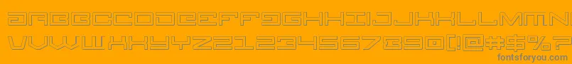 Legion3D-Schriftart – Graue Schriften auf orangefarbenem Hintergrund