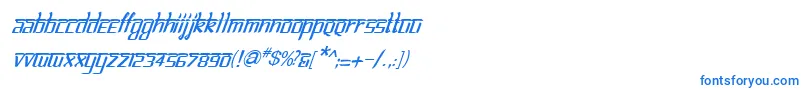 Czcionka BitlinglipikaItalic – niebieskie czcionki na białym tle