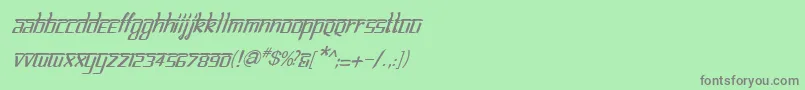 フォントBitlinglipikaItalic – 緑の背景に灰色の文字