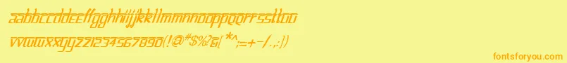 BitlinglipikaItalic Font – Orange Fonts on Yellow Background