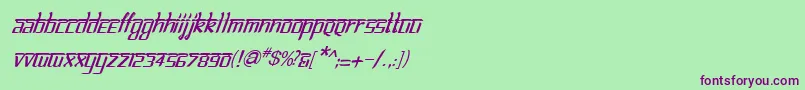 フォントBitlinglipikaItalic – 緑の背景に紫のフォント
