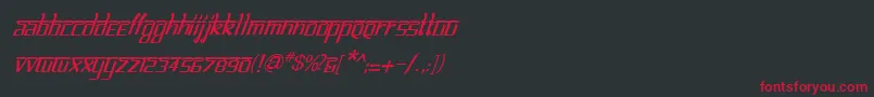 Czcionka BitlinglipikaItalic – czerwone czcionki na czarnym tle