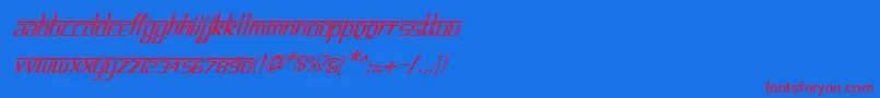 BitlinglipikaItalic-Schriftart – Rote Schriften auf blauem Hintergrund