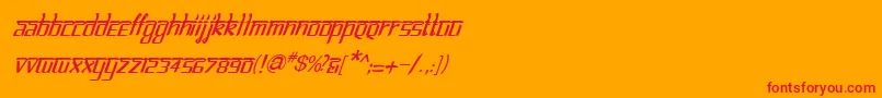 BitlinglipikaItalic-fontti – punaiset fontit oranssilla taustalla