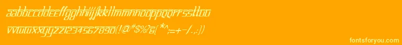 Police BitlinglipikaItalic – polices jaunes sur fond orange