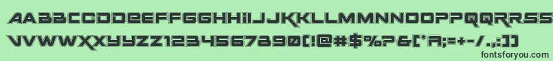 Spacerangeracad Font – Black Fonts on Green Background