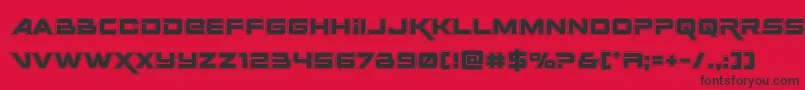 フォントSpacerangeracad – 赤い背景に黒い文字
