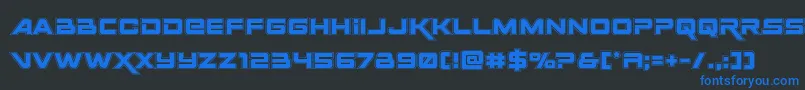 Spacerangeracad Font – Blue Fonts on Black Background