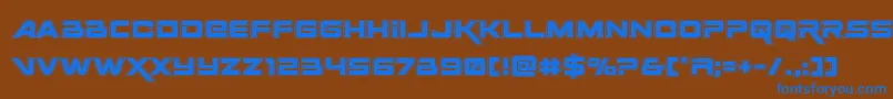 Spacerangeracad Font – Blue Fonts on Brown Background