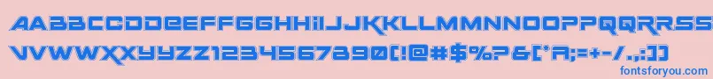 Spacerangeracad Font – Blue Fonts on Pink Background