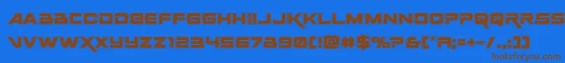 Spacerangeracad Font – Brown Fonts on Blue Background