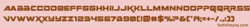 Spacerangeracad Font – Brown Fonts on Pink Background