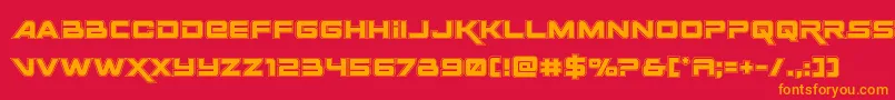 Spacerangeracad Font – Orange Fonts on Red Background