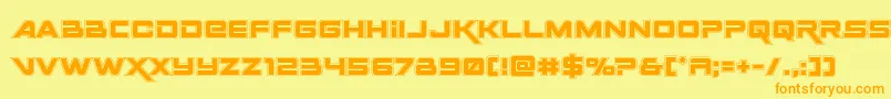 Spacerangeracad Font – Orange Fonts on Yellow Background
