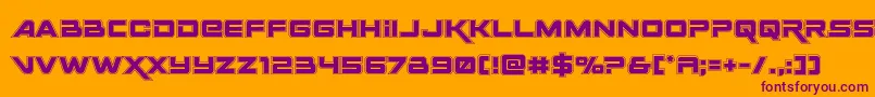 Spacerangeracad Font – Purple Fonts on Orange Background