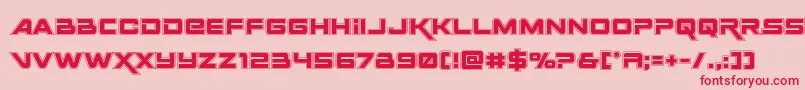 Spacerangeracad-Schriftart – Rote Schriften auf rosa Hintergrund