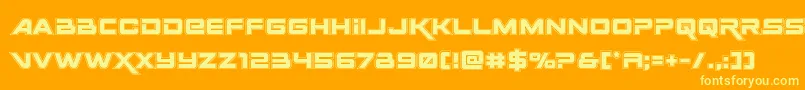 Spacerangeracad Font – Yellow Fonts on Orange Background