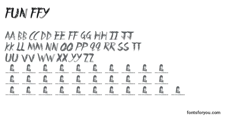 Schriftart Fun ffy – Alphabet, Zahlen, spezielle Symbole