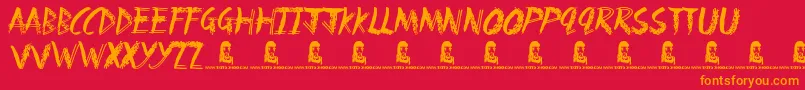 Fun ffy Font – Orange Fonts on Red Background