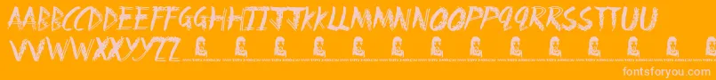 Fonte Fun ffy – fontes rosa em um fundo laranja