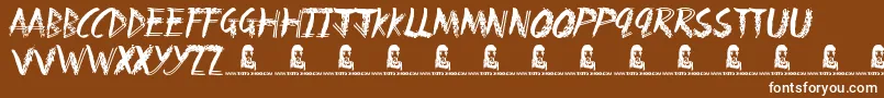 Fun ffy Font – White Fonts on Brown Background
