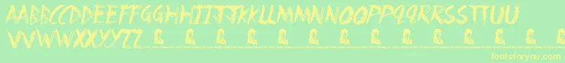 Fun ffy Font – Yellow Fonts on Green Background