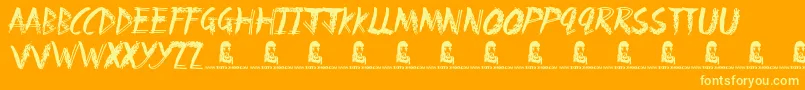 Czcionka Fun ffy – żółte czcionki na pomarańczowym tle