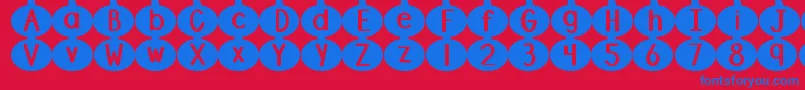 DjbLinusPumpkin2 Font – Blue Fonts on Red Background