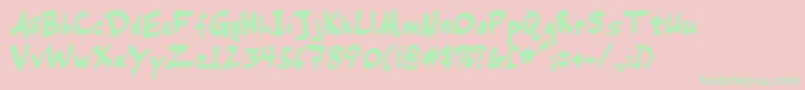 WarehouseRegular Font – Green Fonts on Pink Background