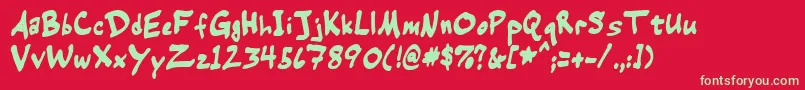 WarehouseRegular Font – Green Fonts on Red Background