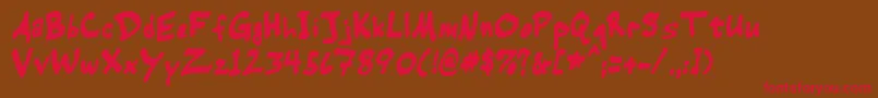 WarehouseRegular Font – Red Fonts on Brown Background