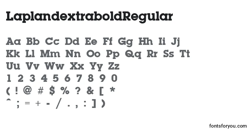 A fonte LaplandextraboldRegular – alfabeto, números, caracteres especiais