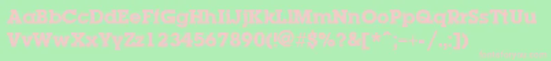 LaplandextraboldRegular-fontti – vaaleanpunaiset fontit vihreällä taustalla
