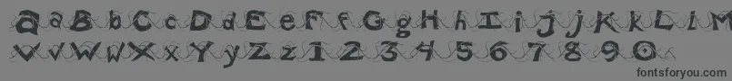 Wlentanglemental-fontti – mustat fontit harmaalla taustalla