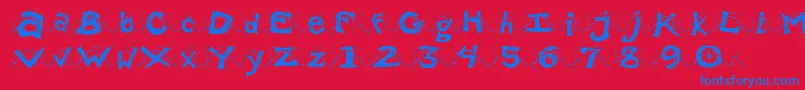 Wlentanglemental Font – Blue Fonts on Red Background