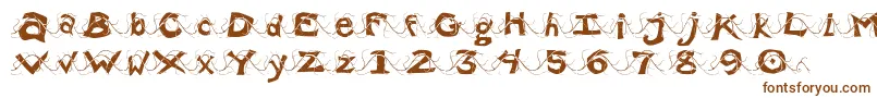 Wlentanglemental-fontti – ruskeat fontit valkoisella taustalla